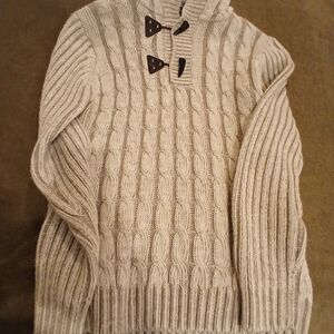 Men's Cream Cable Knit Sweater